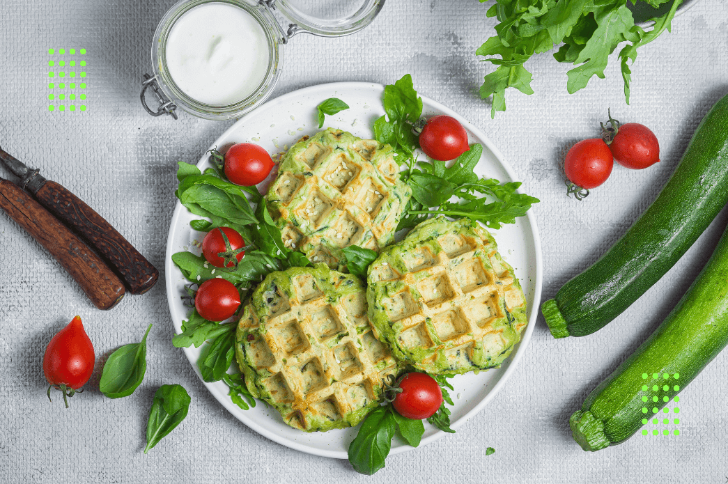 Waffle de abobrinha e queijo: opção salgada e nutritiva